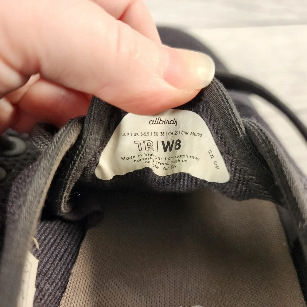 Allbirds Tree Runners Women's W8 Jet Black Sustainable Mesh Walking Sneakers TR - Picture 5 of 6